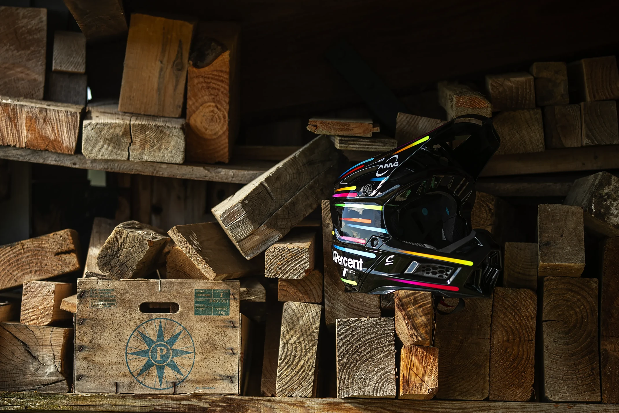 Shooting casco personalizzato 100Percent per Rogue Racing